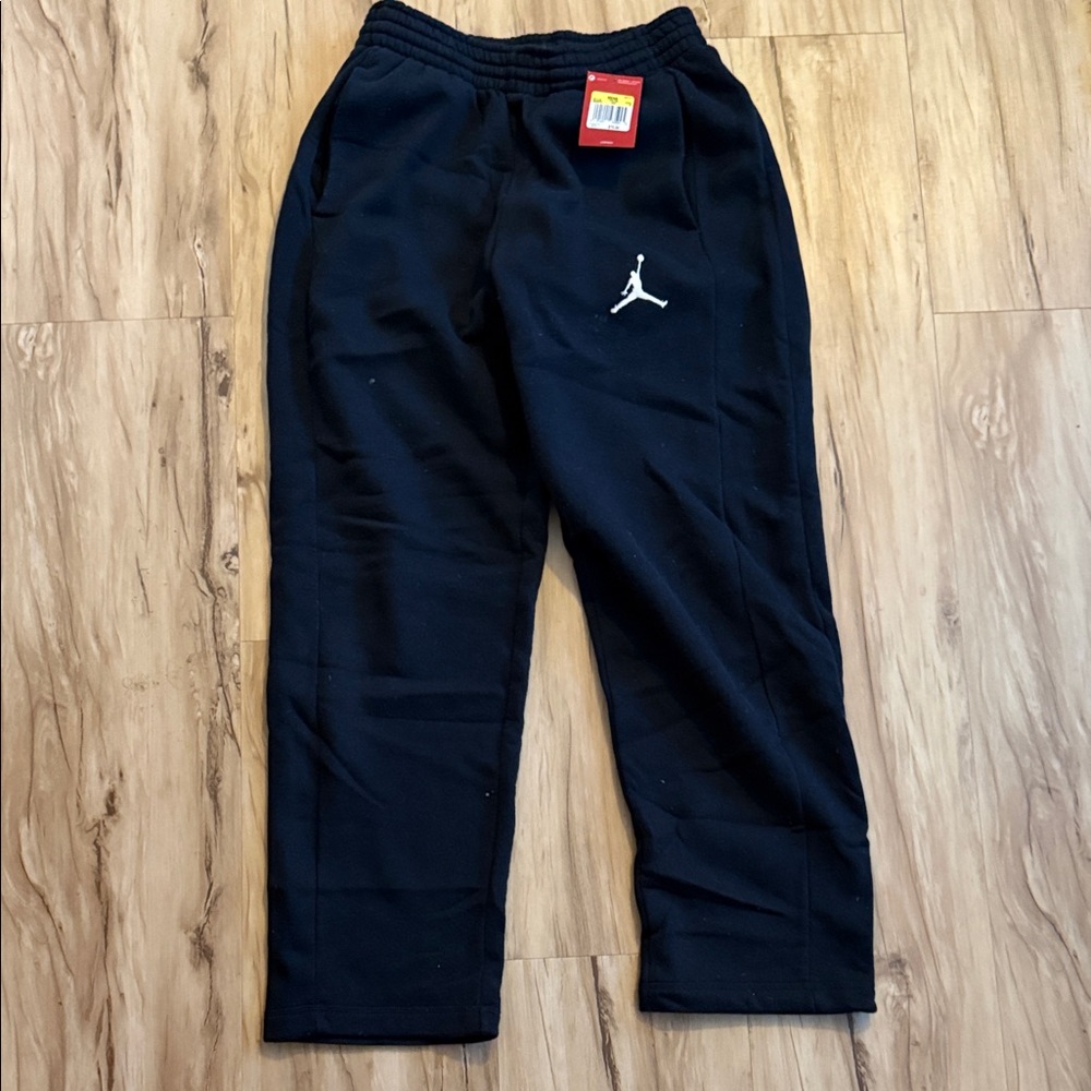 Jordan Black Joggers with White Emblem